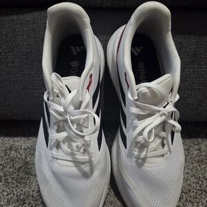 Adidas Men's White and Black Sneakers with Red Accents